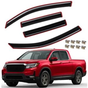 For 2017-2024 Honda Ridgeline Crew Cab In-Channel Window Visors Wind Deflectors - Picture 1 of 15