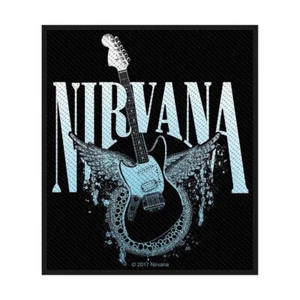 NIRVANA - "GUITAR" - WOVEN SEW ON PATCH - OFFICIAL ITEM - U.K. SELLER - Picture 1 of 3