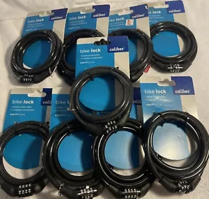 Lot Of 9 Caliber Bicycle Bike Lock 4.92 Feet BLACK Preset 4 Number Combination - Picture 1 of 3
