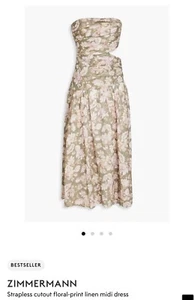 Zimmermann lyre wrap tie side midi dress NWT size 2 (also available in size 3) - Picture 1 of 6