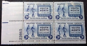 1948 US🇺🇸Youth Month 3c Plate Block/4 Stamp Sc#963 FREE2Ship w/Tracking(S2255) - Picture 1 of 6