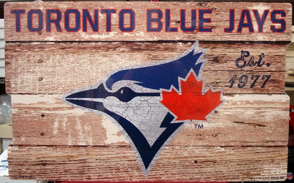 TORONTO BLUE JAYS EST 1977 WOOD FENCE SIGN 19"X30'' NEW WINCRAFT 👀 - Image 1 of 1