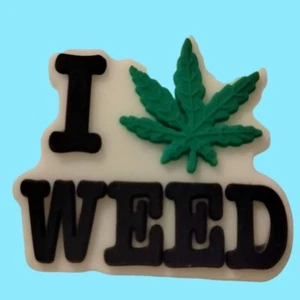 Zapato Charm I Love Weed Hoja Verde Cannabis Marihuana - Imagen 1 de 3
