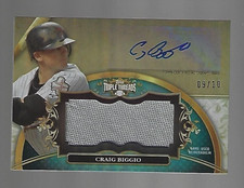 Craig Biggio HOF 2013 Topps Triple Threads Unity Relic Autographs Auto 9/10 ⚾