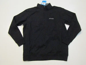 COLUMBIA Black 1/4 Zip Pullover Fleece Lined Pullover Sz Medium M Mens NWT - Picture 1 of 2