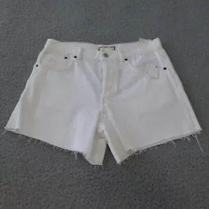 Free People We The Free Shorts Womens 29 White Ivy Mid Rise Button Fly Raw Hem - Picture 1 of 15