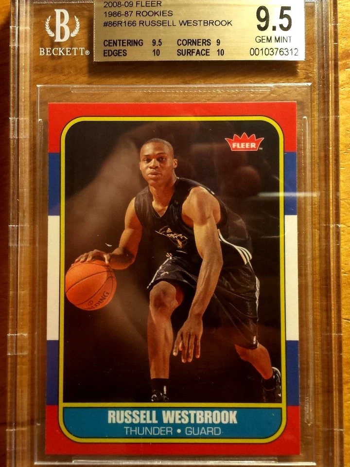Russell Westbrook RC 2008-09 Fleer Variant 1986 年风格新秀 BGS9.5!Thunder F RC — 第 1/2 张图片