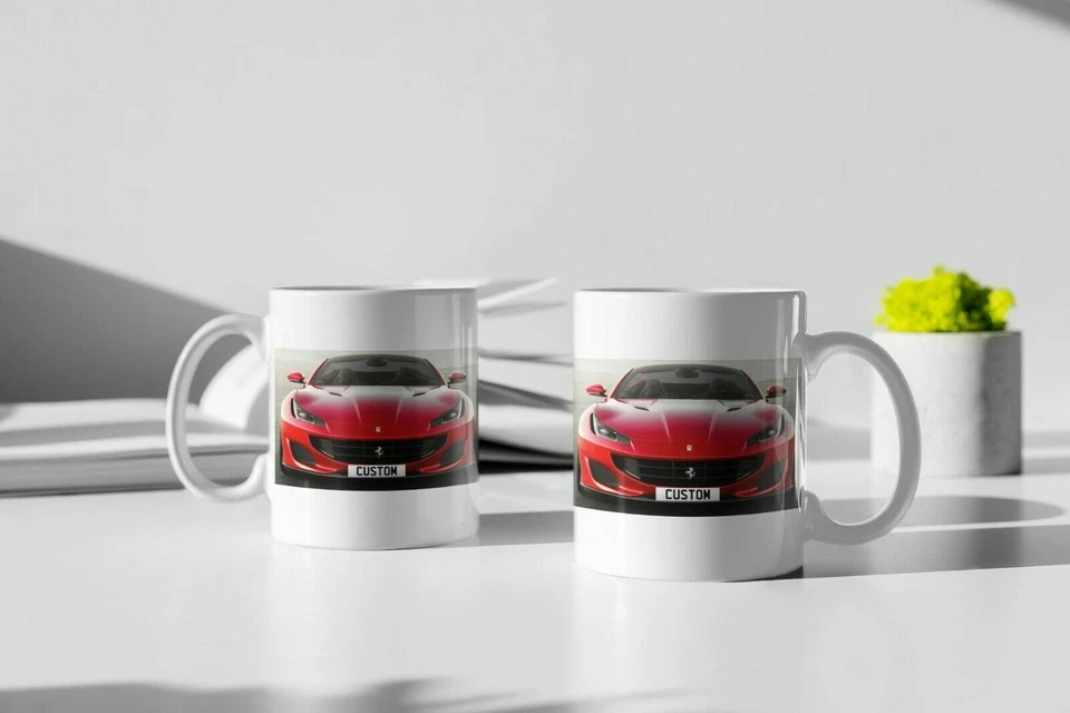 Tasse à café personnalisée Ferrari Portofino Reg cadeau unique  - Photo 1/1