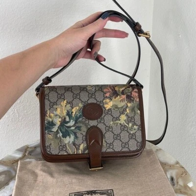 $2,795 NUEVO GUCCI Floral Camuflaje Cartera Bolso Bandolera Marrón Beige Unisex Foto 1 de 4