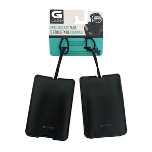 Nuevas etiquetas de equipaje G Force de 2 piezas pesadas duraderas de fibra de carbono negras - Imagen 1 de 2