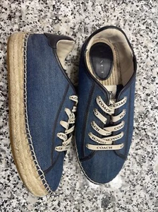 Coach Shoes Jean Blue Color Blue Size 6.5 B Lace Up. - Picture 1 of 11