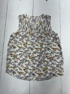 Camiseta sin mangas crujiente gráfica floral blanca tribal para mujer talla pequeña Foto 1 de 4