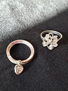 925 Sterling Silber und Zirkon Ring Konvolut 2 Gr. 6 Neu - Bild 1 von 9