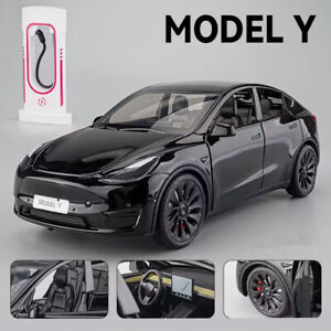 1:24 Scale Tesla Model Y Alloy Car Model Diecast Metal Toy Vehicles Simulation