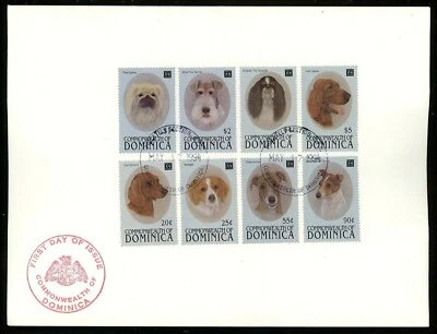 Postal History Oversized FDC #1678-1685 Dominica 1994 Dogs animals - Image 1 of 2