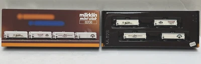 MARKLIN Z MINI CLUB 8208 FOUR BEER FREIGHT CARS - NIB - Image 1 of 4
