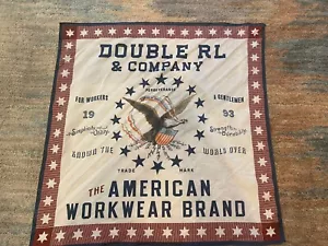 Pañuelo doble RL 100 % algodón Ralph Lauren pañuelo pañuelo raro auténtico EE. UU. - Imagen 1 de 1