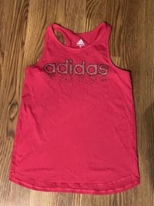 Girls Pink Adidas Tank Top for Summer Time Size Large 14 - Picture 1 of 4