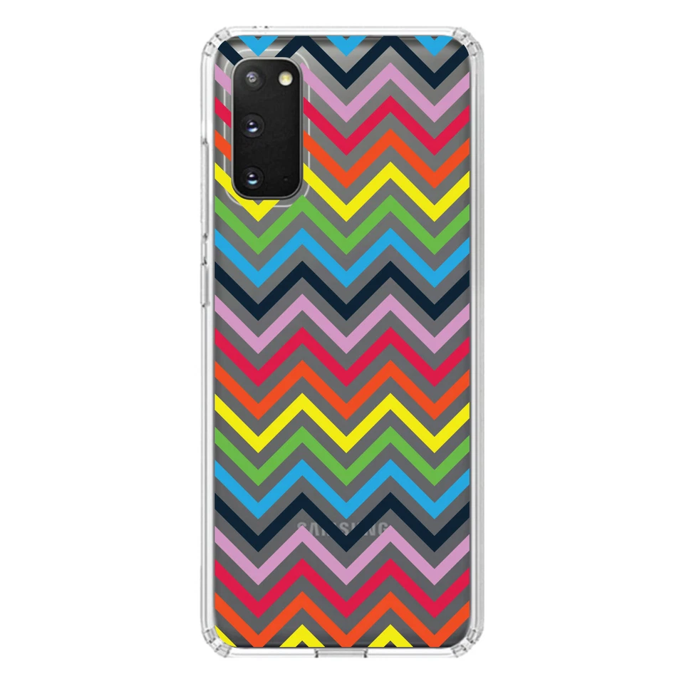 Funda Transparente para Galaxy S (Elige Modelo) Rainbow Chevron Foto 1 de 1