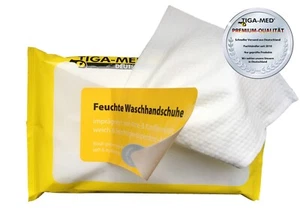Feuchte Einmal-Waschlappen Waschhandschuhe Aloe Vera Kamille TIGA-MED - Bild 1 von 9