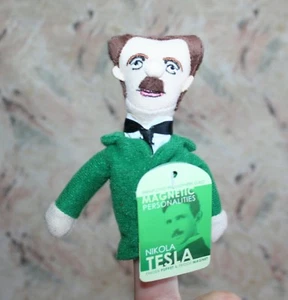 NIKOLA TESLA MAGNETIC PERSONALITIES FINGER PUPPET/FRIDGE MAGNET 4.5" NEW 2013 - Picture 1 of 3