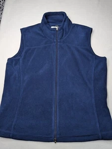 Cutter And Buck Navy Blue Fleece Vest Size Large - Picture 1 of 8