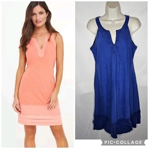 Womens Tommy Bahama Blue Arden Sleeveless Dress Cotton with Linen Trim Size M - Picture 1 of 12