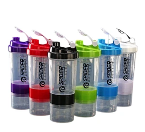 500ml Shaker Bottle Protein Powder Mixing Two Storage Box Fitness Gym Sport - Picture 1 of 17