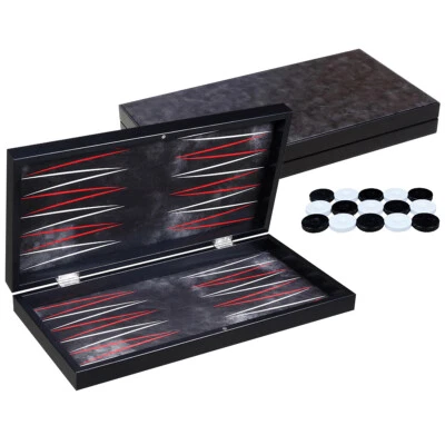 DELUXE Holz Backgammon Set IMPERIAL Royal-Black im XXL Format 48x49 cm - Bild 1 von 3