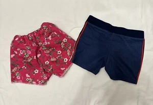 LOT Of 2 shorts 1 Old Navy Pink W/flowers 1 Patriotic Blue size 7/8 - Picture 1 of 4
