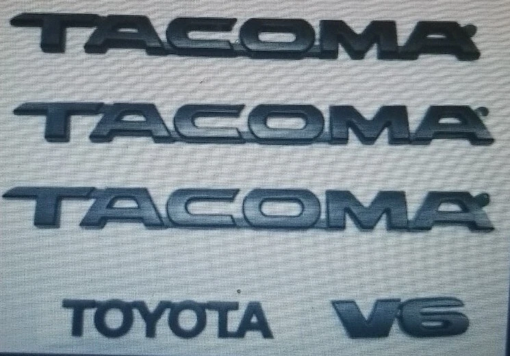 丰田 TACOMA EMBLEMS 5 件套/门和尾盖黑色 ABS 贴花新品  — 第 1/1 张图片