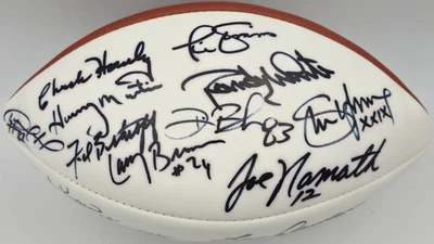 SB MVP's Signed White Wilson NFL Football 16 Sigs Joe Namath PSA/DNA AB10150 - Image 1 of 4