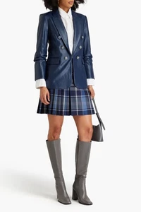 Blazer Chaqueta Dickey Nuevo Sin Etiquetas Veronica Beard Beacon Storm Azul Imitación Cuero, Talla 2 - Imagen 1 de 15