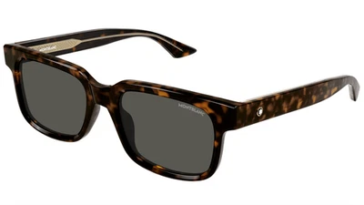 Óculos de sol Montblanc MB0383S-002 quadrado tartaruga – estilo retrô diário - Imagem 1 de 4