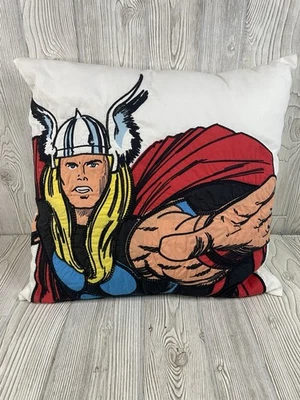 Pottery Barn Kids Mighty Thor Pillow & Cover Sham Embroidered MARVEL Disney - Image 1 of 4