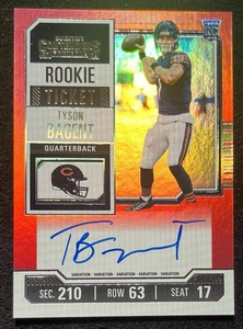 Boleto de novato Panini Contenders 2023 rojo Tyson Bagent #139 novato automático SSP BEARS - Imagen 1 de 2