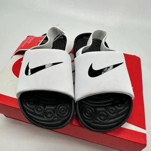 Nike Kawa BV1094-100 Sandalia Slide Negra Blanca Unisex Niños Talla 10C Correa para el Tobillo - Imagen 1 de 9