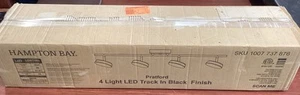NEW Hampton Bay 2.6’ 4-Lights Black Integrated LED Fixed Track Lighting Kit B137 - Picture 1 of 3