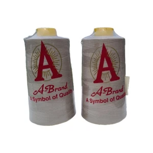 Lot of 2 Beige Tan A Brand Serger Thread Spun Polyester 6000yds Each - Picture 1 of 6