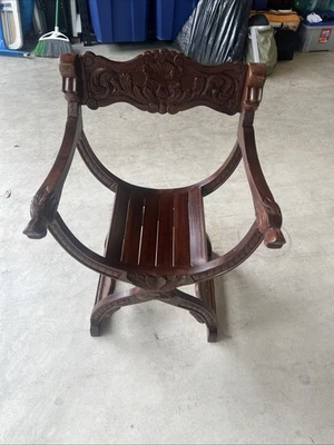 Silla Savonarola Dante italiana antigua Foto 1 de 4