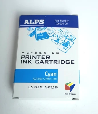 ALPS Cyan MD- Series Printer Ink Cartridge - OEM Part #106020-00 - NIB - Image 1 of 4