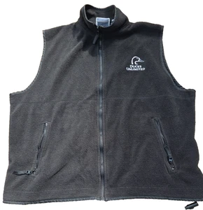 DUCKS UNLIMITED schwarze Fleece-WESTE mit Reißverschluss vorne Herren Größe XL Jagd Outdoor - Bild 1 von 3