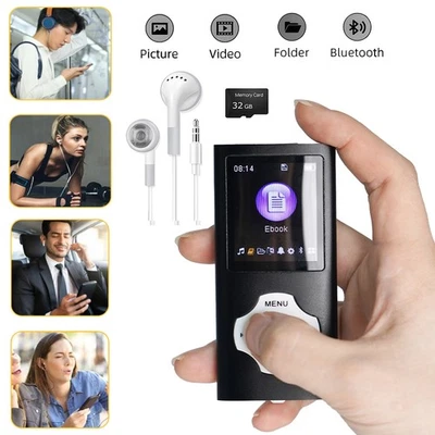 MARKENLOS MP3 Spieler Musikplayer Tragbarer HiFi Musikplayer FM Radio mit 32 GB SD Karte