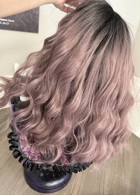 Imstyle Kiki Uva Púrpura Con Enraizamiento Oscuro Hasta los Hombros Onda de Agua Encaje Foto 1 de 4