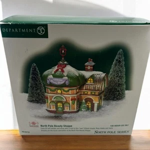 Department 56 North Pole Series Beauty Shoppe Elf Land Trees Snow 56.05733 NIB - Picture 1 of 8