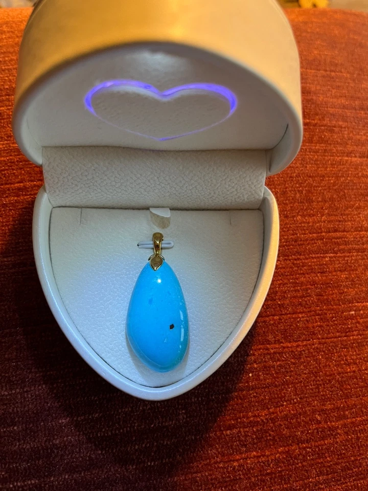 Kettenanhänger  375er Gelbgold mit Türkis Cabochon von SOGNI D'ORO - Bild 1 von 4