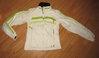 SPYDER Mujer Talla 2 Invierno Esquí Snowboard Chaqueta Blanca Verde Forrada Aislada Usada en Excelente Condición Foto 1 de 4
