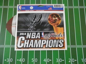2014 Champions San Antonio Spurs 3 x 4 Window Cling Decal / Ultra Decal NBA - Picture 1 of 1