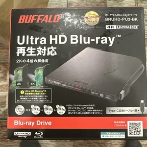BUFFALO UHD BD compatible portable Blu-ray drive black BRUHD-PU3-BK Japan NEW - Bild 1 von 6