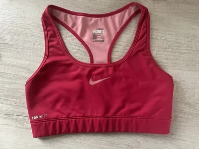 NIKE FITDRY Small Women's DRI-FIT Medium Support Sports Bra-Fuchsia (Pre-Owned) - Image 1 of 3